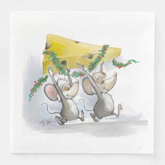 Serviette En Papier Merry Mice Mic & Mac Holiday Paper Napkin (Devant)