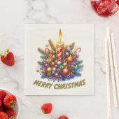 SERVIETTE EN PAPIER MERRY NOËL (En situation)