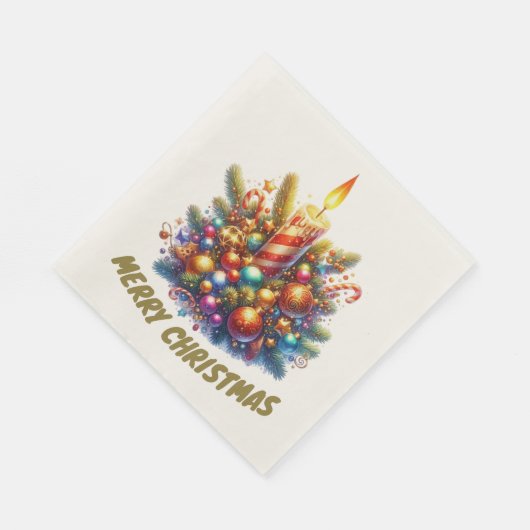SERVIETTE EN PAPIER MERRY NOËL (Coin)
