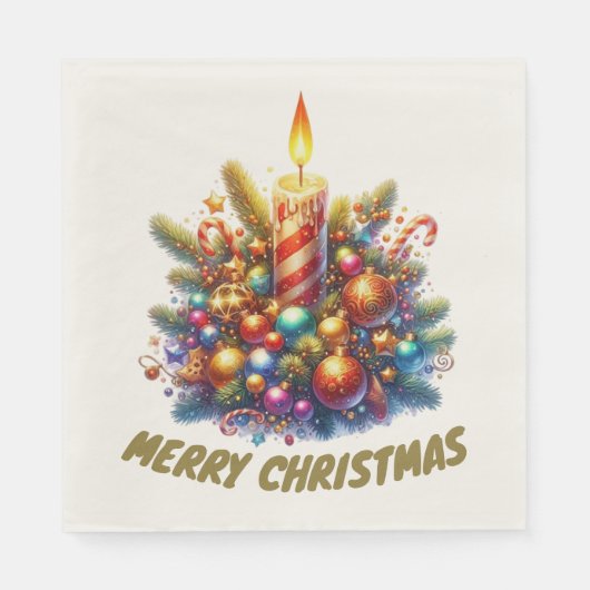 SERVIETTE EN PAPIER MERRY NOËL (Devant)