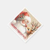 Serviette En Papier Merry Santa and Rudolph Christmas Napkins Dinner   (Coin)