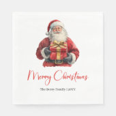 Serviette En Papier Merry Santa Claus Rustic Custom Editable Napkins (Devant)