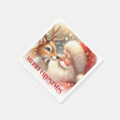 Serviette En Papier Merry Santa Rudolph Festive Christmas Napkins  (Coin)