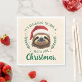 Serviette En Papier Merry Slothmas, Napkins (En situation)