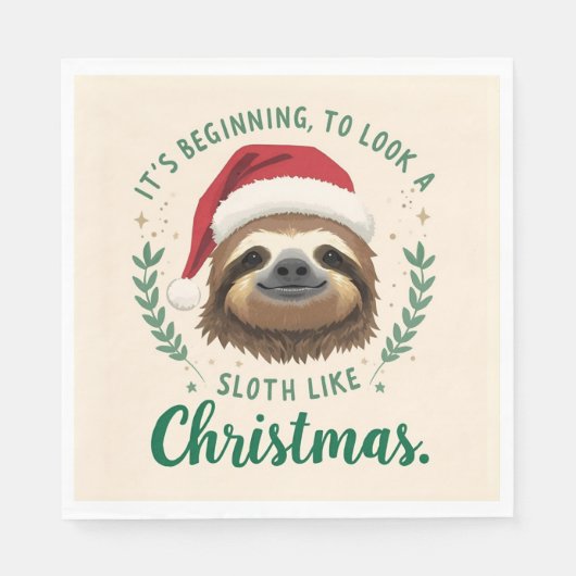 Serviette En Papier Merry Slothmas, Napkins (Devant)