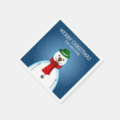Serviette En Papier Merry Snowman (Coin)