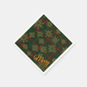 Serviette En Papier Merry Steampunk Flocon de neige rouge et vert Tart (Coin)