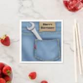 Serviette En Papier Merveille en Jean Pocket pour Anniversaire (En situation)