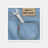 Serviette En Papier Merveille en Jean Pocket pour Anniversaire (Devant)
