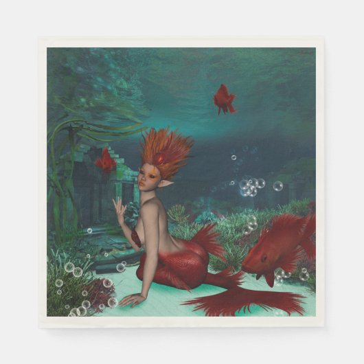Serviette En Papier Merveilleuse sirène (Devant)