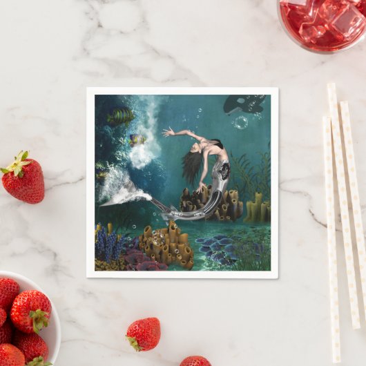 Serviette En Papier Merveilleuse sirène à vapeur (En situation)