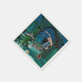 Serviette En Papier Merveilleuse sirène avec poisson imaginaire (Coin)