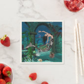 Serviette En Papier Merveilleuse sirène avec poisson imaginaire (En situation)