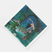 Serviette En Papier Merveilleuse sirène avec poisson imaginaire (Coin)
