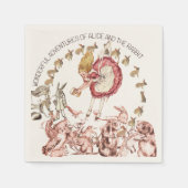 Serviette En Papier Merveilleuses aventures d'Alice White Rabbit | (Devant)