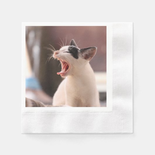 Serviette En Papier Merveilleux chat dangereux (Devant)