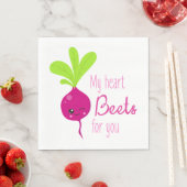 Serviette En Papier Mes betteraves de coeur pour vous (En situation)