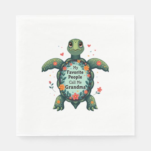 Serviette En Papier Mes Gens Préférés M'Appelent Grandma Turtle - Gran (Devant)