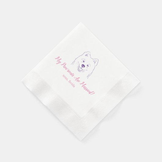 Serviette En Papier Mes Pawrents Sont Mariés Mariages Samoyé serviette (Coin)