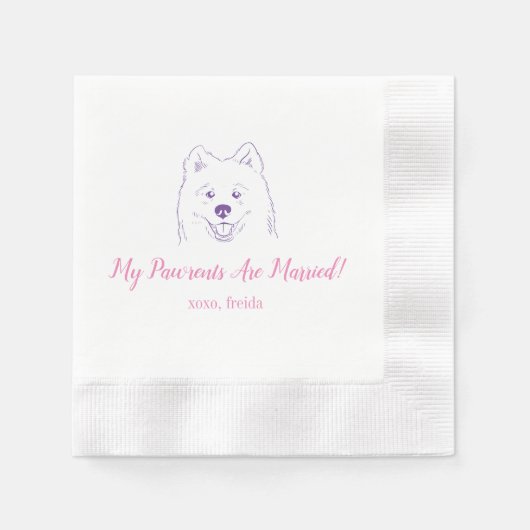 Serviette En Papier Mes Pawrents Sont Mariés Mariages Samoyé serviette (Devant)