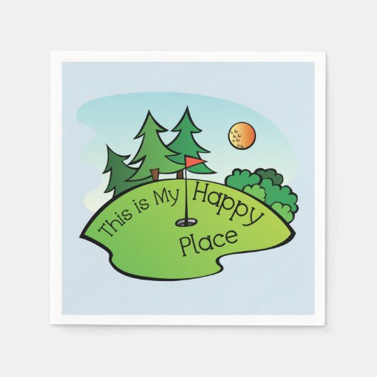 Serviette En Papier Mes serviettes heureuses de golf d'endroit (Devant)