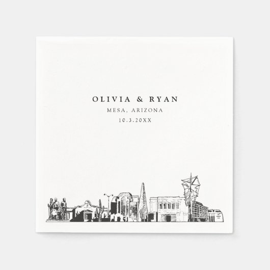 Serviette En Papier Mesa Arizona Skyline Mariage Papier Cocktail Napki (Devant)