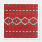 Serviette En Papier Mésas Sud-Ouest Rouge & Turquoise (Devant)