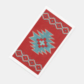 Serviette En Papier Mésas Sud-Ouest Rouge & Turquoise (Coin)