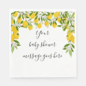Serviette En Papier Message Baby shower aux citrons fleuris (Devant)