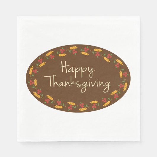 Serviette En Papier Message bon thanksgiving (Devant)