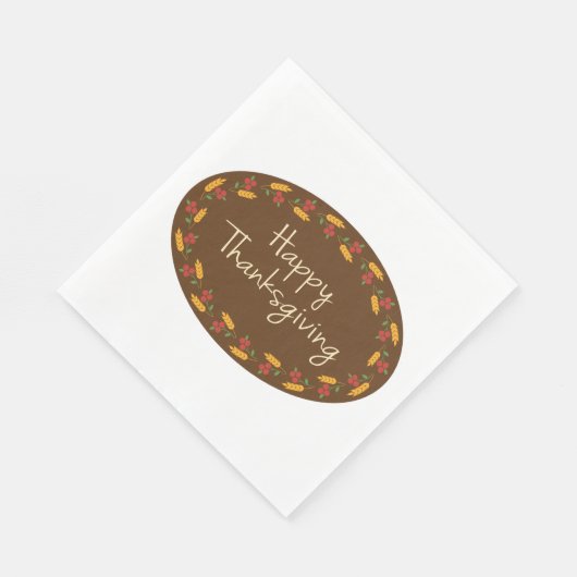 Serviette En Papier Message bon thanksgiving (Coin)