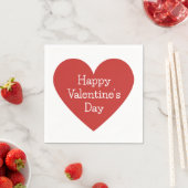 Serviette En Papier Message classique de Saint-Valentin au coeur rouge (En situation)