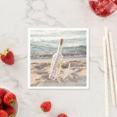 Serviette En Papier Message d'anniversaire heureux en bouteille (En situation)