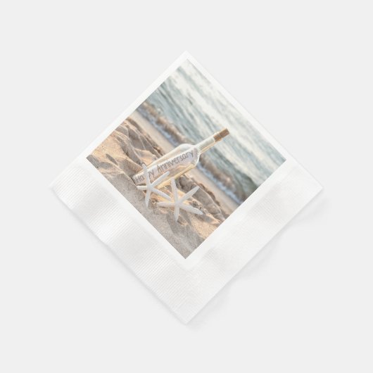 Serviette En Papier Message d'anniversaire heureux en bouteille (Coin)