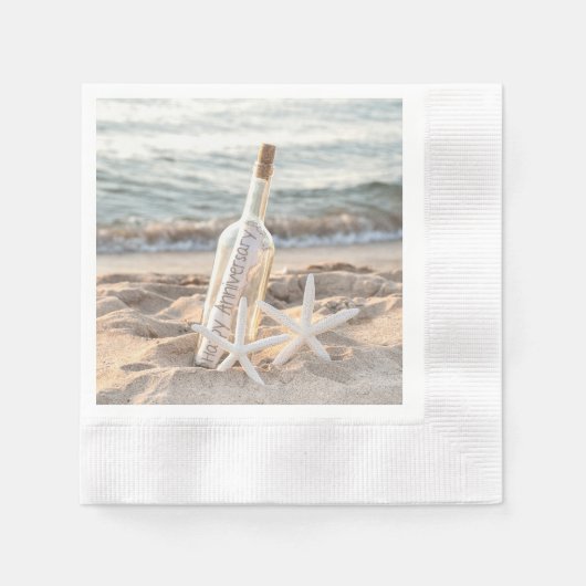 Serviette En Papier Message d'anniversaire heureux en bouteille (Devant)