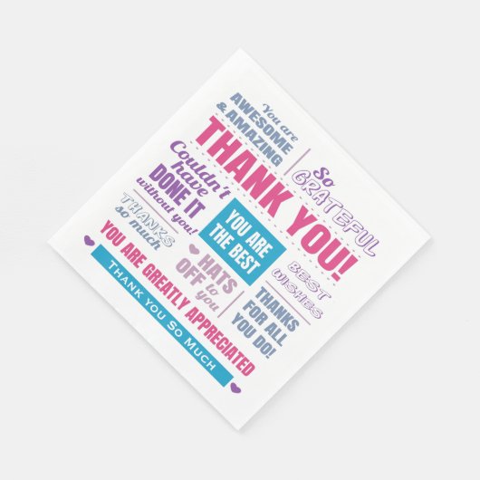 Serviette En Papier Message d'appréciation du Merci (Coin)