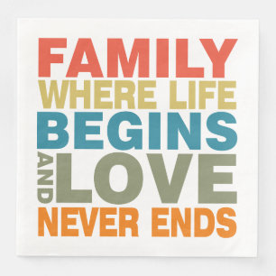 Serviette En Papier Message de famille