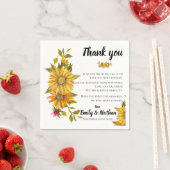 Serviette En Papier Message de Merci de Mariage de tournesol rustique  (En situation)