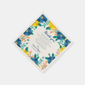 Serviette En Papier Message de Merci Mariage bleu jaune chic (Coin)