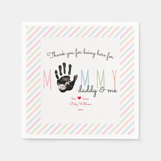 Serviette En Papier Message du Baby shower Bump Ultrasound Cute (Devant)