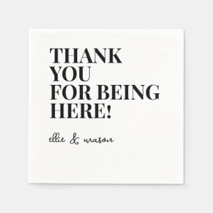 Serviette En Papier Message du couple   Fête de fiançailles de mariage