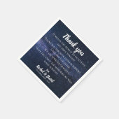 Serviette En Papier Message du Mariage du ciel bleu nuit (Coin)