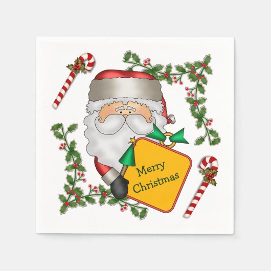 Serviette En Papier Message du Père Noël (Devant)