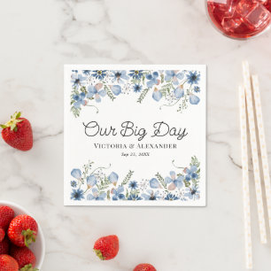 Serviette En Papier Message floral personnalisé Notre Mariage grand jo