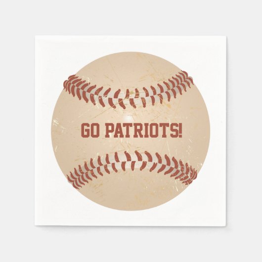 Serviette En Papier Message personnalisé Baseball désorganisé (Devant)