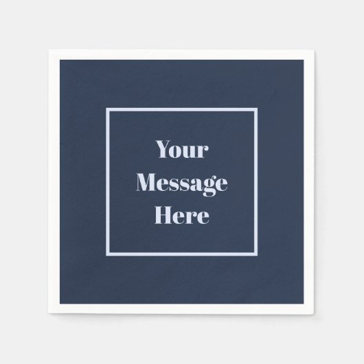 Serviette En Papier Message personnalisé Navy et Light Blue Party (Devant)