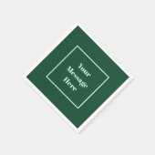 Serviette En Papier Message personnalisé Vert foncé et Parti Vert ment (Coin)