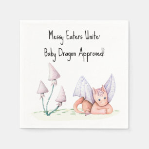 Serviette En Papier Messy Eaters Unite : Baby Dragon Approuvé!
