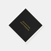 Serviette En Papier Metallic Gold & Black Professional Modern Elegant (Coin)