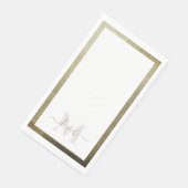 Serviette En Papier Métallic Gold Script Monogramme Mariage élégant (Coin)